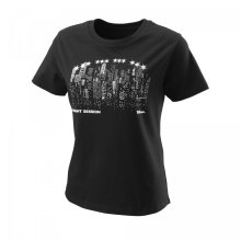 Футболка Wilson жен. NIGHT SKYLINE TCH TEE BK/WH чёрный/белый SM