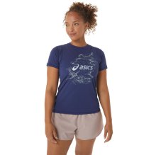 Футболка ASICS NAGINO GRAPHIC RUN SS TOP жен. синий XS